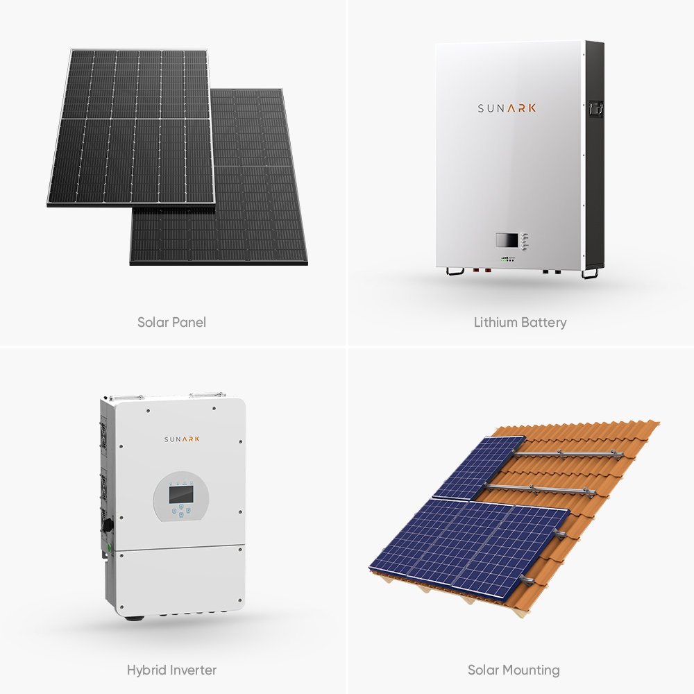 SunArk 5Kva Solar Energy System 15kw 20kw 30kw 36kw Solar Power System For Home