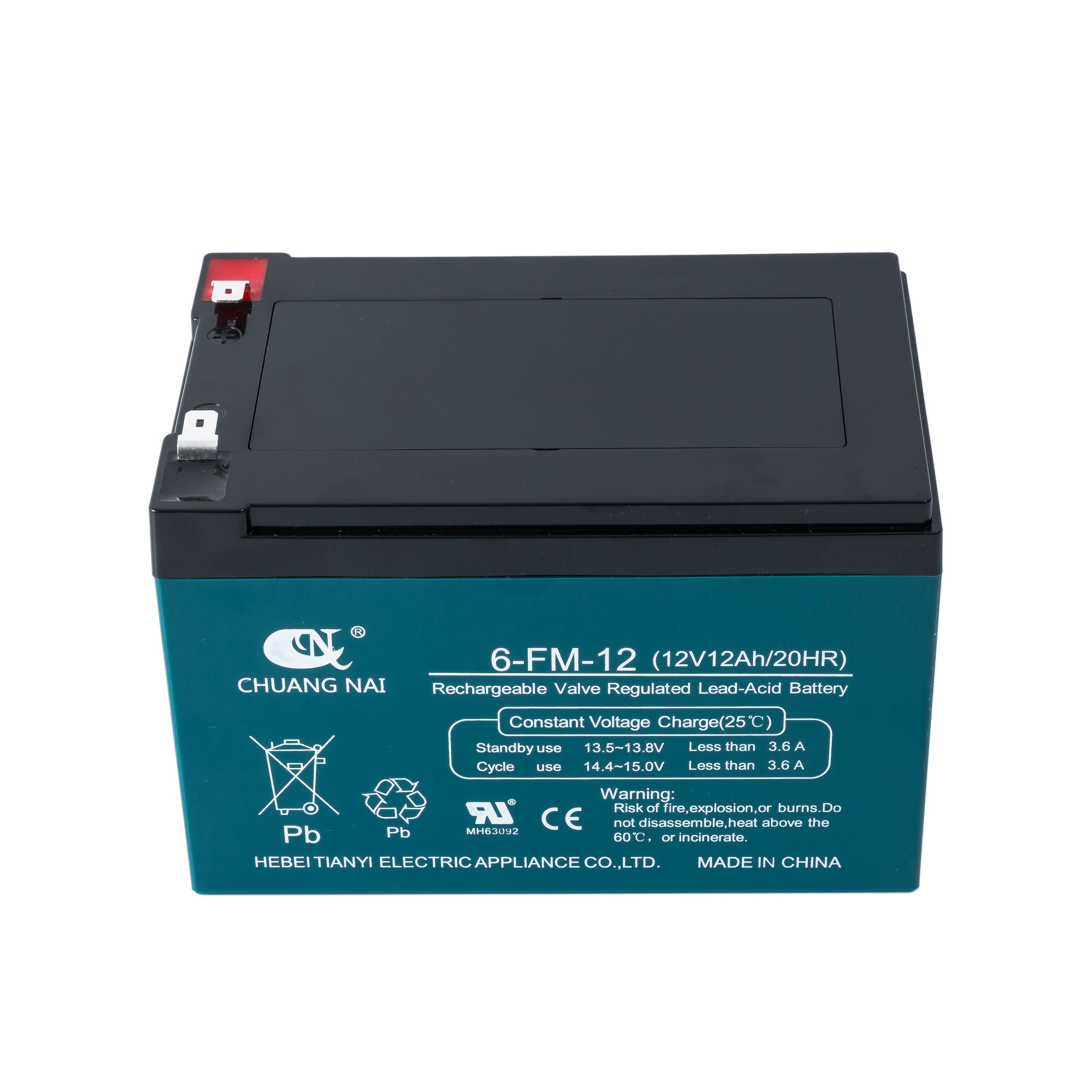 TIANYI 12V12AH 20HR Rechargeable Battery Kids Electric Vehicle Toy Car Electric Rolling Shutter Door Audio Lead-Acid Battery