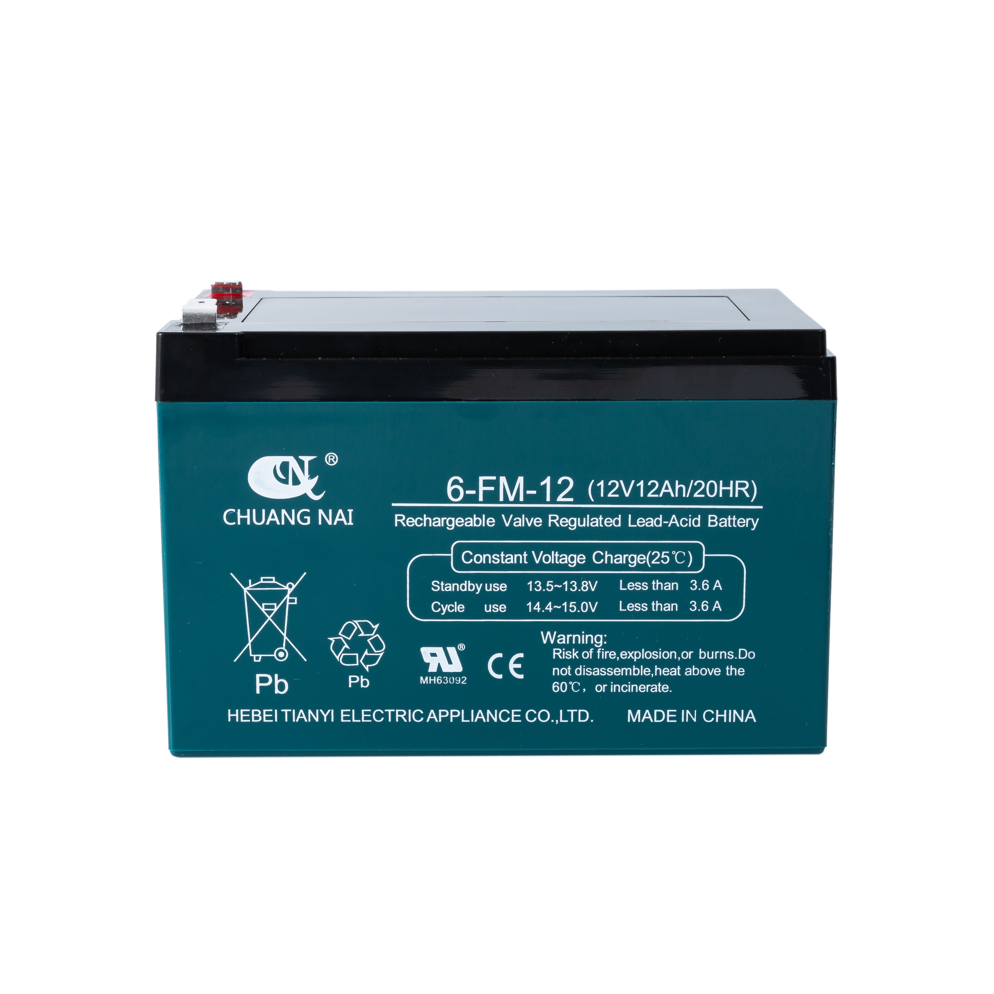 TIANYI 12V12AH 20HR Rechargeable Battery Kids Electric Vehicle Toy Car Electric Rolling Shutter Door Audio Lead-Acid Battery