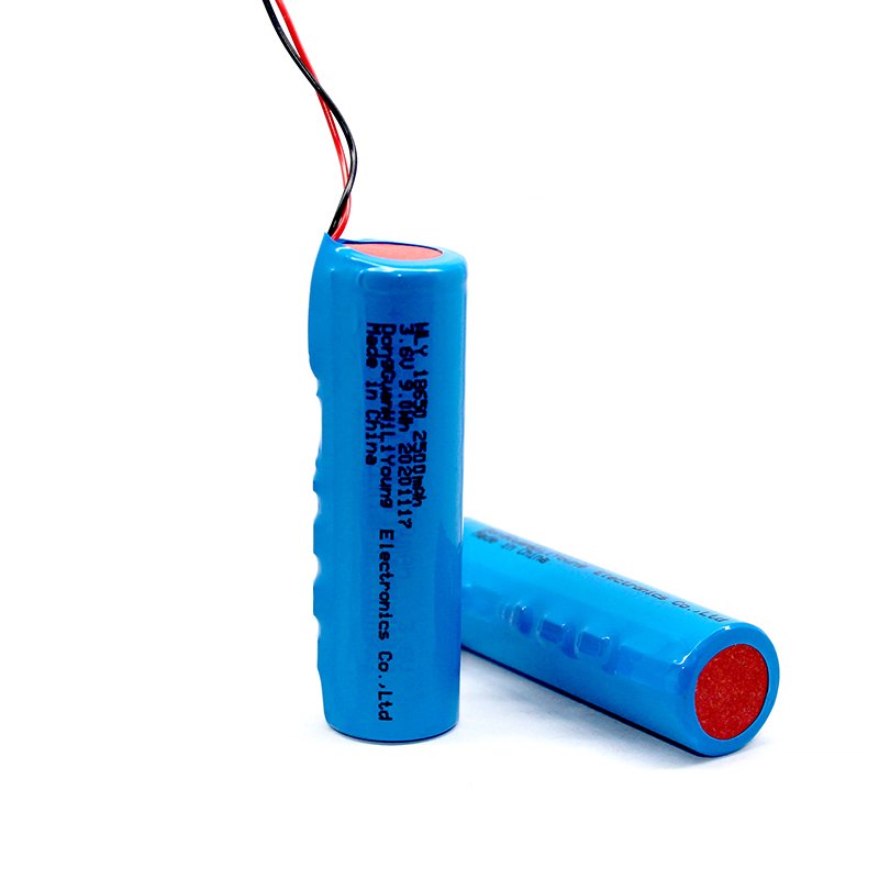 Customized 3.6V 18650 2500mah 9.0Wh lithium ion battery with protection board wires and connector