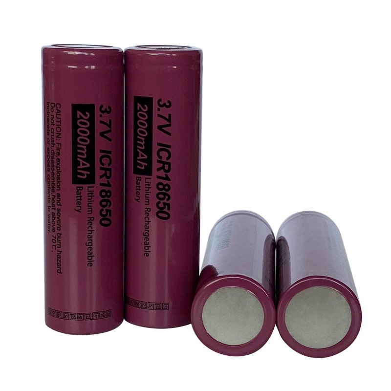 Lithium ion battery 3.7V 18650 2000 mAh rechargeable battery lithium battery 18650 for torches