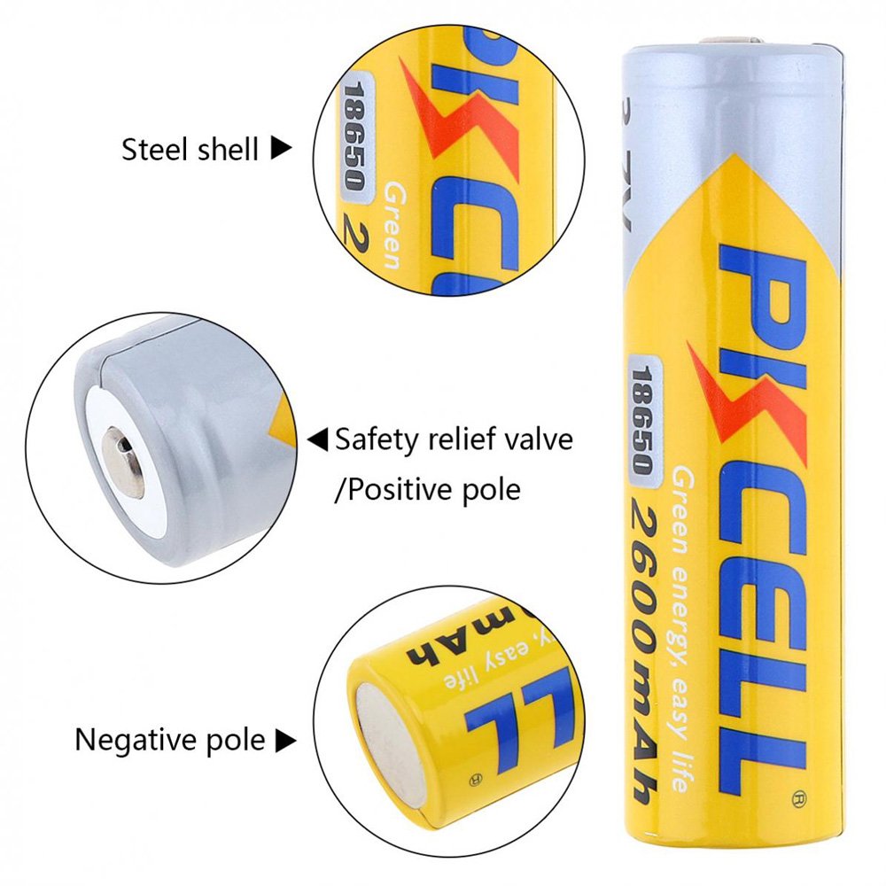 Lithium ion battery 3.7V 18650 2000 mAh rechargeable battery lithium battery 18650 for torches