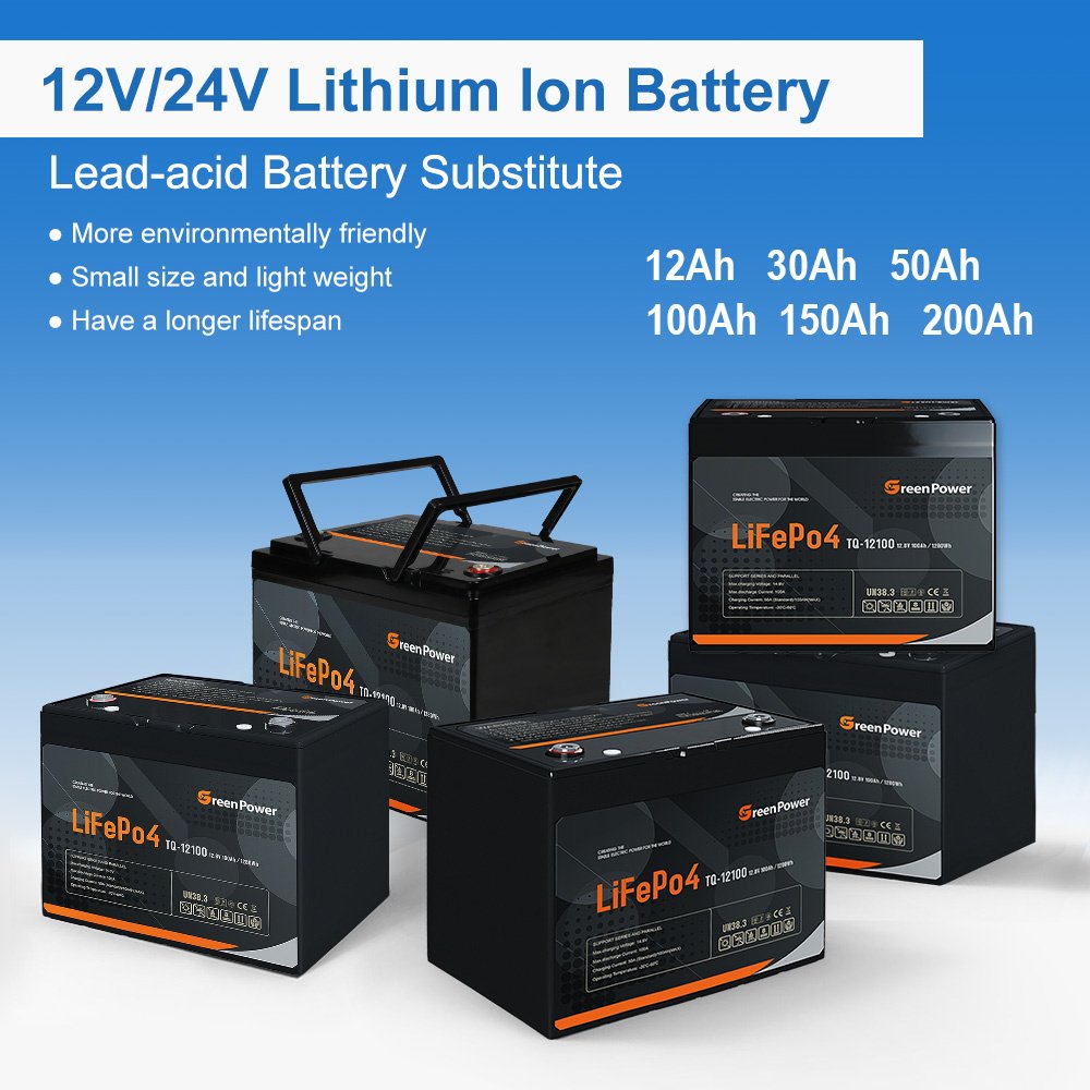 Hot Sales 24V Lithium Ion Batteries 12V 30AH 50Ah 100Ah 200Ah 150Ah 12Ah Energy Storage Battery LifePo4 Battery With BMS