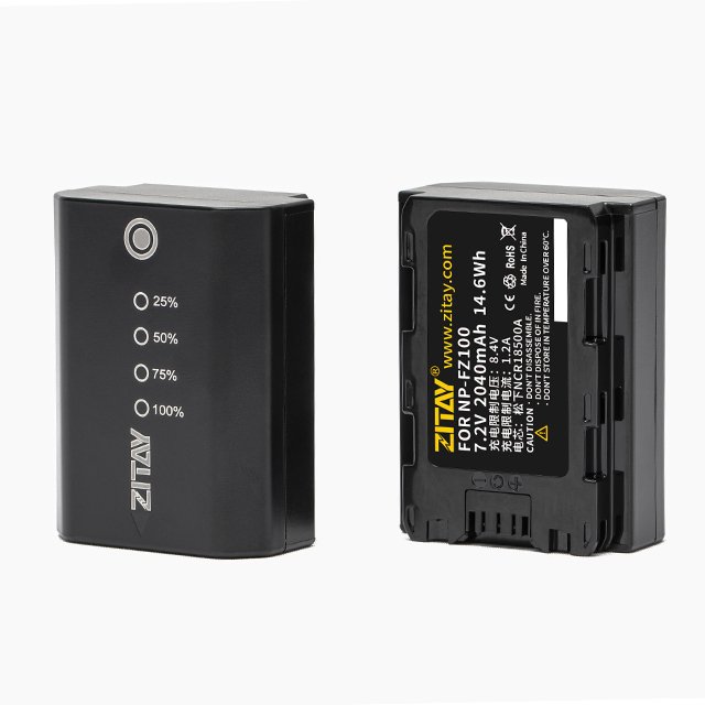 ZITAY NP-FZ100 Rechargeable Lithium-Ion Battery Touch Display Remaining Battery for Sony A73/A7S3/A7M3/A7M4/A7R3/A7R4/FX3/A9