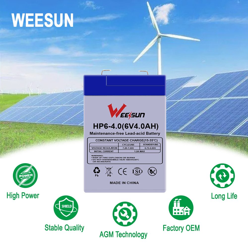 Hot Sale 3FM4 6V4Ah 6V5AH maintenance free sealed Lead acid battery children's toy car Electronic Platform scale battery factory