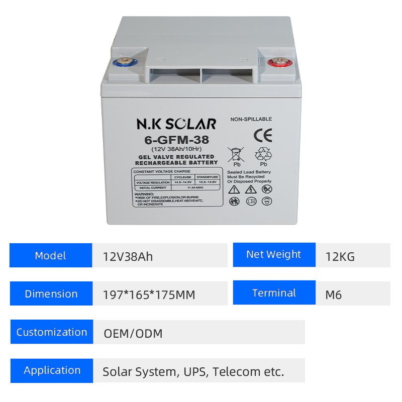 12V 200ah 100ah 40ah Rechargeable AGM GEL Storage Batteries For 3kw Solar Energy System