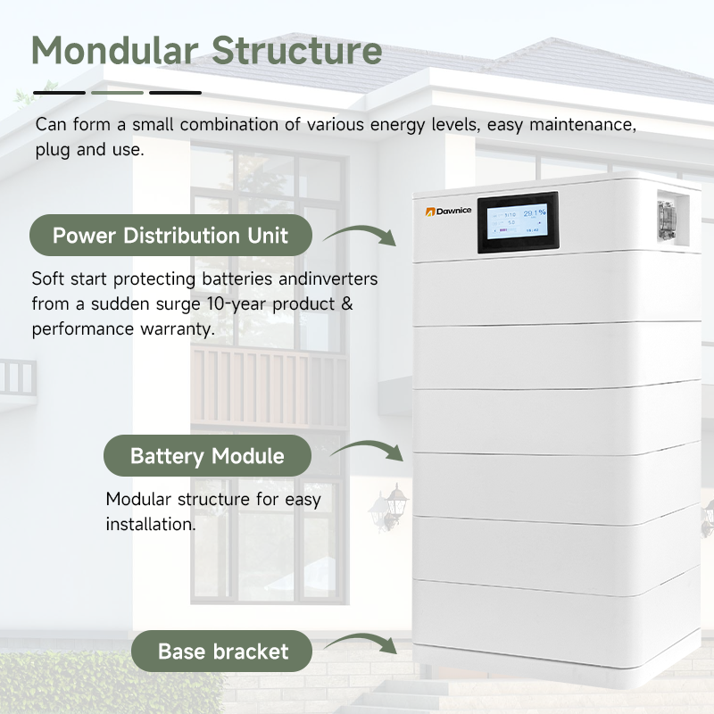 10 Years Quality Warranty 10kwh 20kwh 30kwh Stacked Lithium Ion Battery Grade A Cells for Home Energy Storage