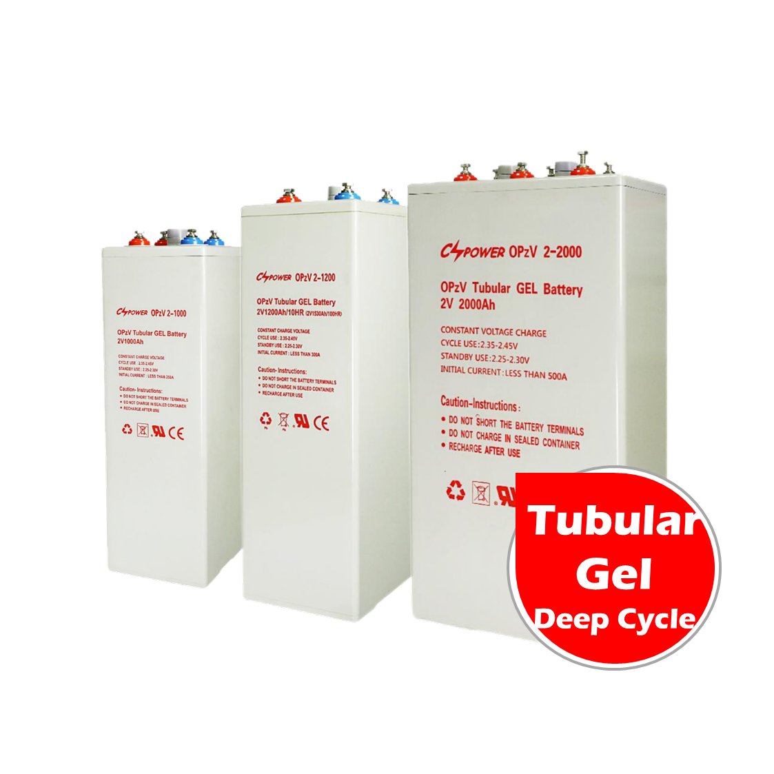 CSPower 2V 200Ah Power Energy Tubular Gel OPzV Battery for Solar Panel Industrial China Factory OPzV2-200 4OPzV200 DAR