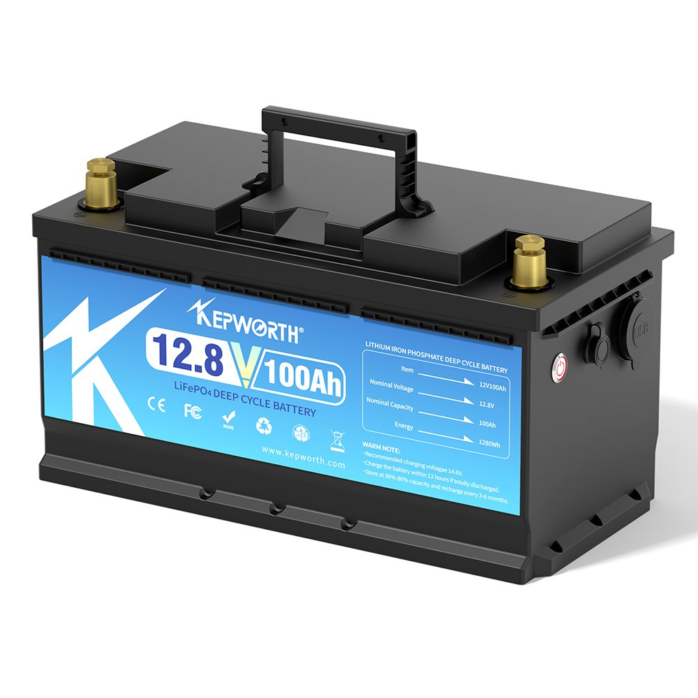 2024 New product Kepworth rechargeable deep cycle 12V 100Ah Solar Home Energy storage LiFePO4 Lithium ion Battery built-in BMS