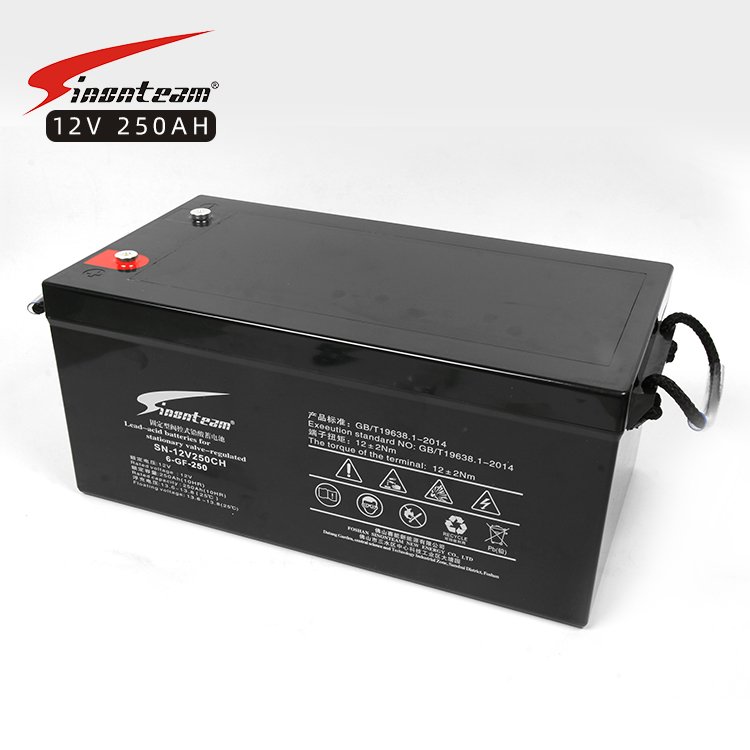 12V 250Ah AGM UPS lead acid battery rechargeable sealed maintenance free valve regulated deep cycle 12 volt battery