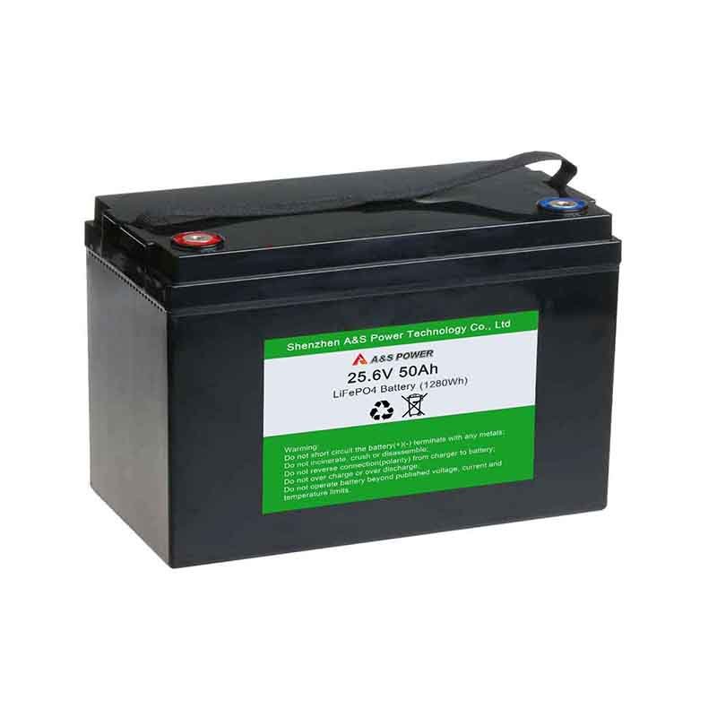 Lead-acid battery shell with Lifepo4 cylindrical cell 25.6V 50Ah Lifepo4 battery pack with BMS