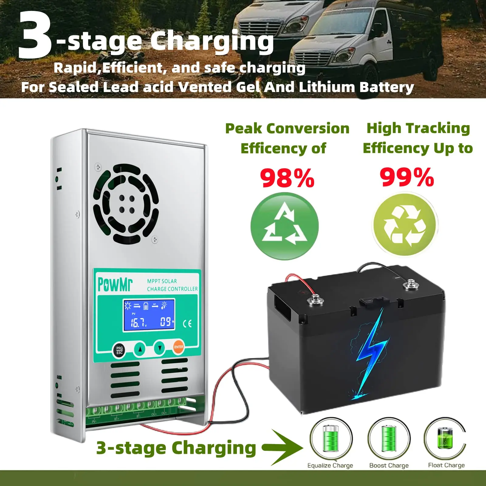 (Hot Offer) 60A 12v 24v 36v 48v Battery Charger 60a Charge Mppt Controller For Solar Panel system charge agm gel lithium battery