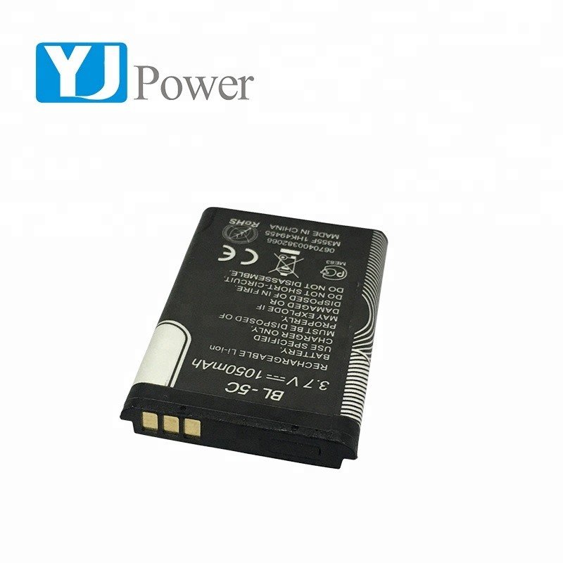 Aluminum shell battery BL-5C 3.7V lithium ion battery 1050mAh Rechargeable battery for Walkie-talkie