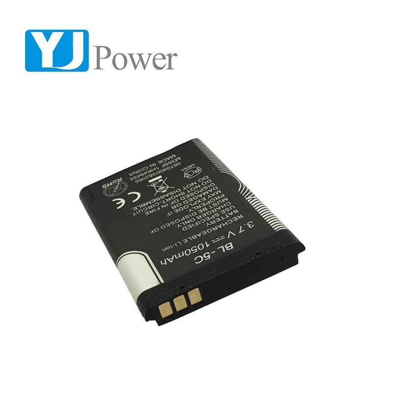 Aluminum shell battery BL-5C 3.7V lithium ion battery 1050mAh Rechargeable battery for Walkie-talkie
