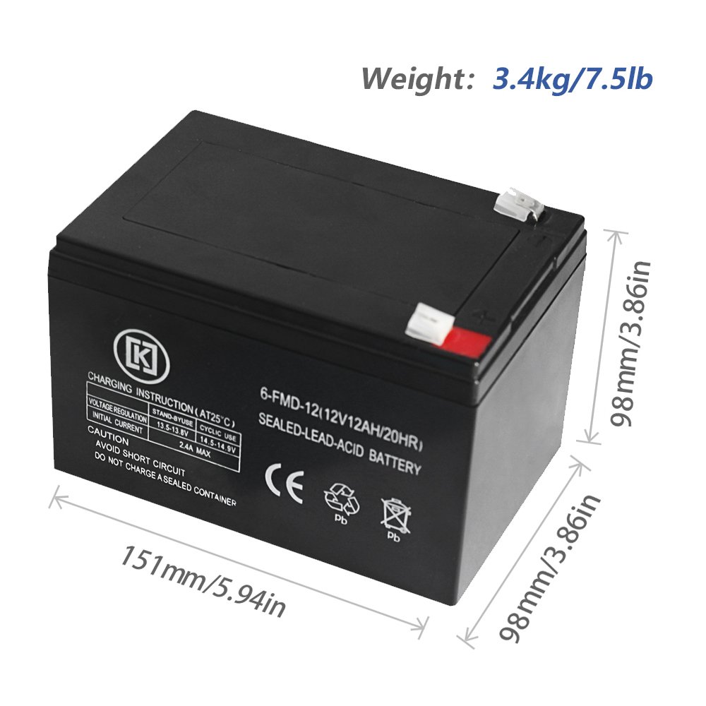 12V 12An 3.4KG Rechargeable Recycle Sealed AGM UPS Battery Agricultural Sprayer Lead Acid Batteries
