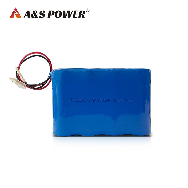 UN38.3 approval Lifepo4 Battery Pack Rechargeable Lithium ion Battery 26650 4S1P 3300mah 12.8v for IOT Device