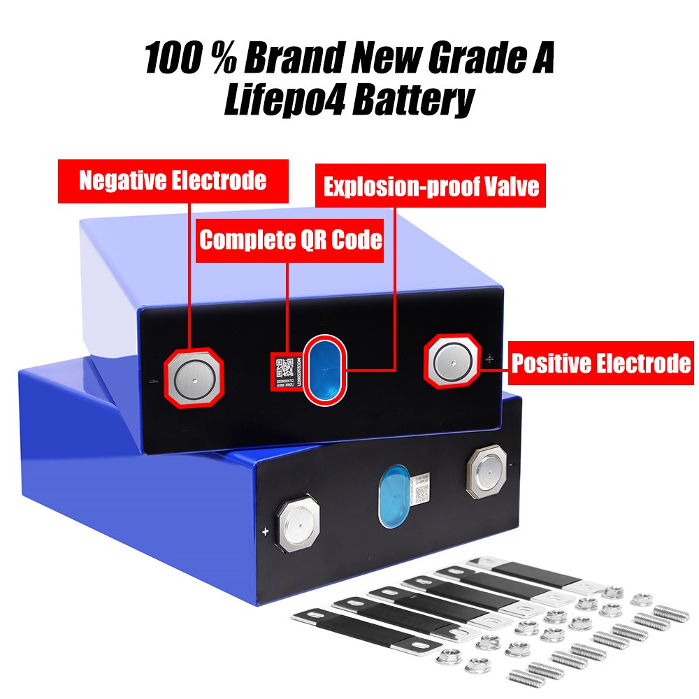 New 3.2v 280k LiFePO4 280ah battery cell for 12v 280k lead acid replacement solar battery pack with EU & USA stock