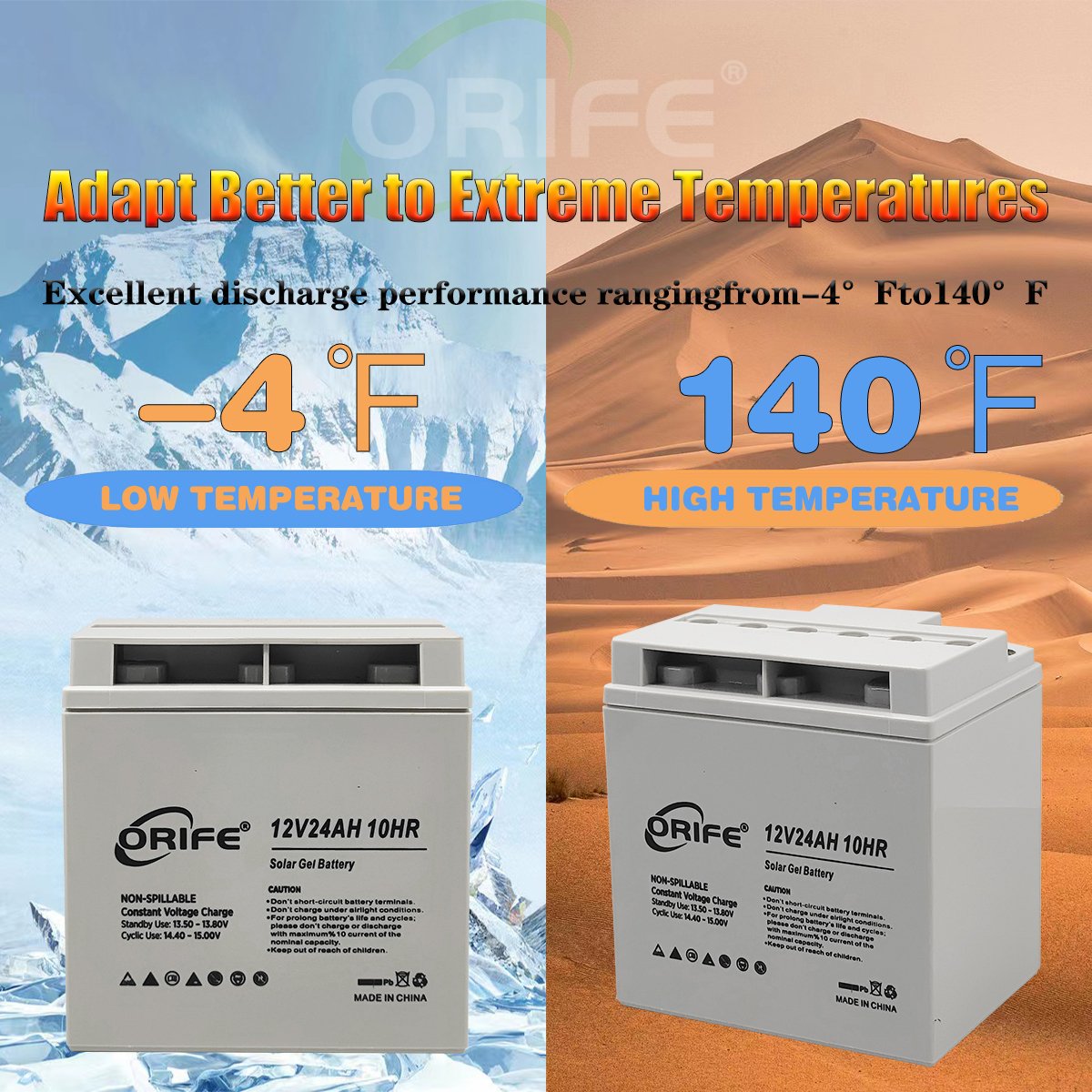 ORIFE custom long life solar deep cycle gel 24ah sealed lead acid battery 12v