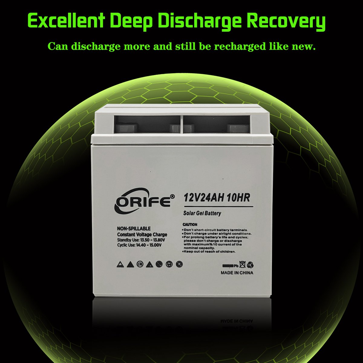 ORIFE custom long life solar deep cycle gel 24ah sealed lead acid battery 12v