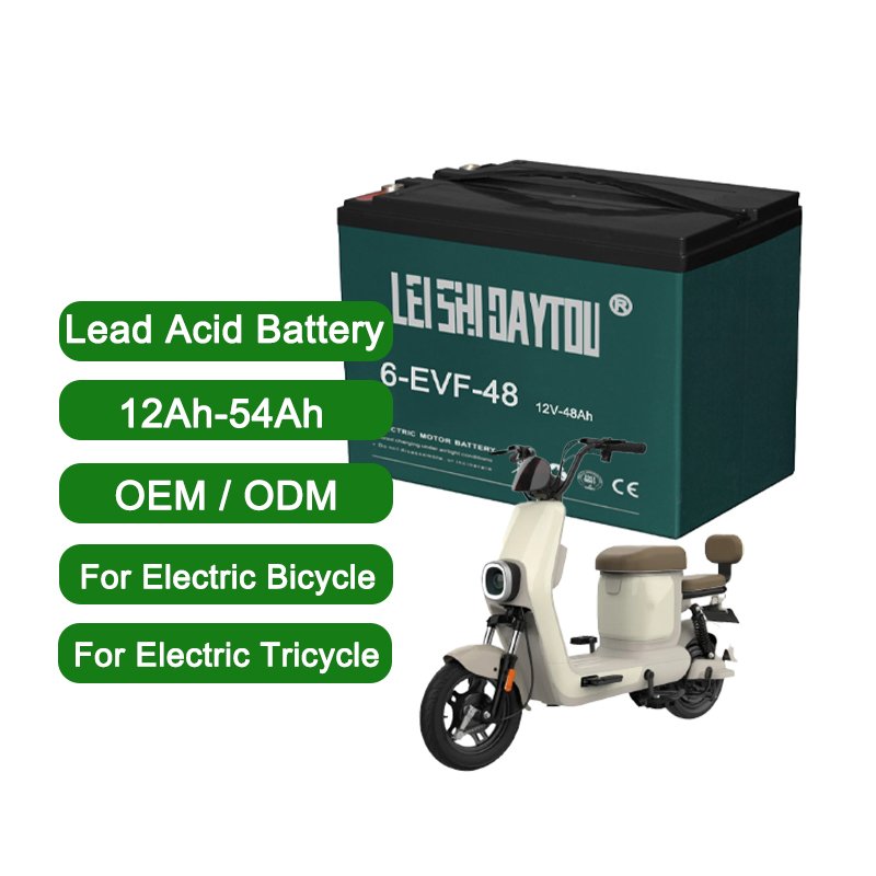 Electric Scooters Bicycle 3 Wheel Vehicle Lead Acid Battery 6EVF54 12V48Ah Gel Batteries E-Bike Maintenance-Free