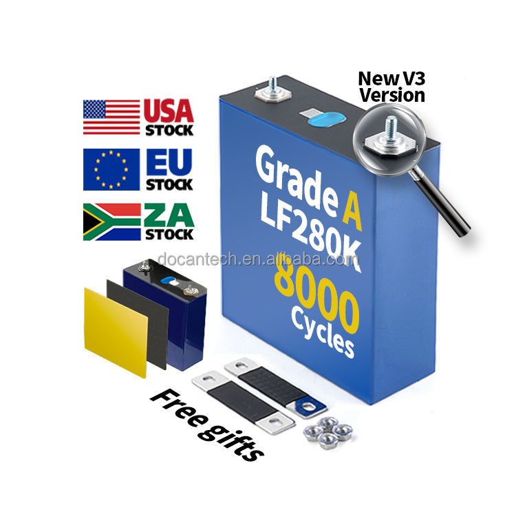 Docan Tax Free 16Pcs Eu Stock 330Ah 314Ah 3.2V Lifepo4 Battery Grade A Lf280K Lf304 230ah 3.2V 320ah 280Ah 306Ah Cells Akku