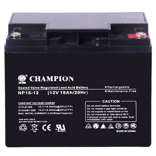 CHESHING CHAMPION Agm Deep Cycle Lead Acid Battery 6V 12V 4ah 5ah 7ah 12ah 18ah 40ah 100ah 200ah Black Carton Box Ce ABS Plastic