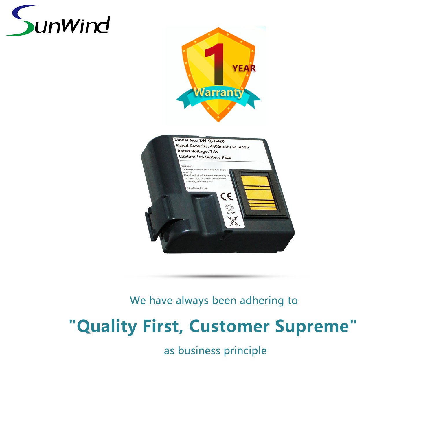 Lithium ion battery for zebra QLN420 ZQ630 printer portable Label Printer Battery