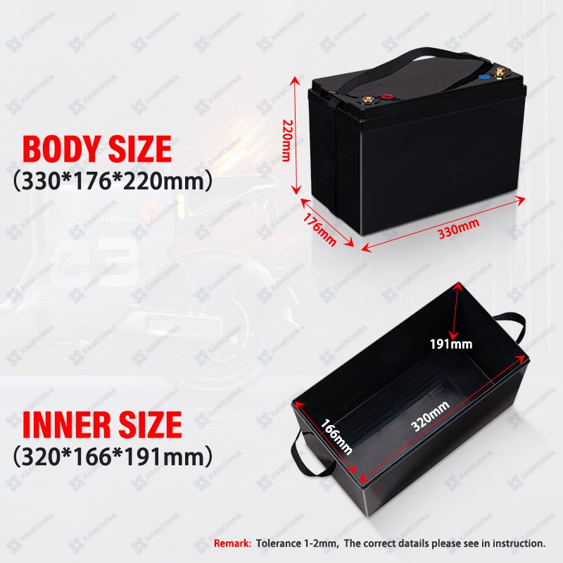 replacement 12V180Ah lead acid battery akku LiFePO4 empty plastic battery box