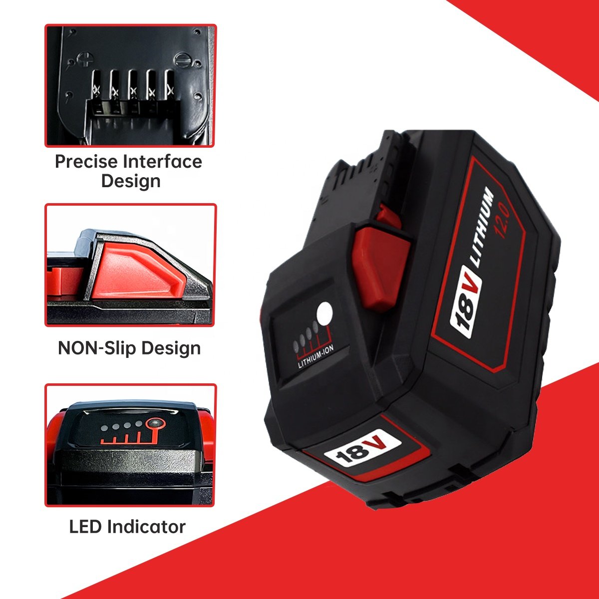 Hot Sale High Output Power Tool Battery for Milwaukees 18V 12.0Ah Lithium Ion Battery M18B Replacement Cordless Drill Battery