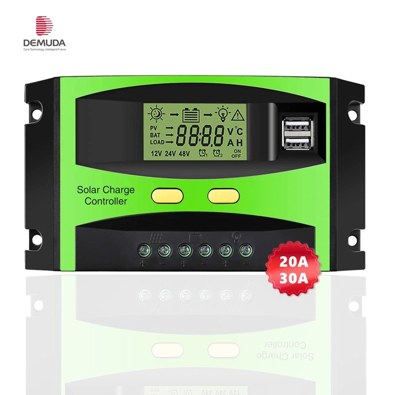 Smart 12 /24V Auto 20 30A Solar Panel Battery Intelligent Regulator with Dual USB PWM Solar Charge Controller