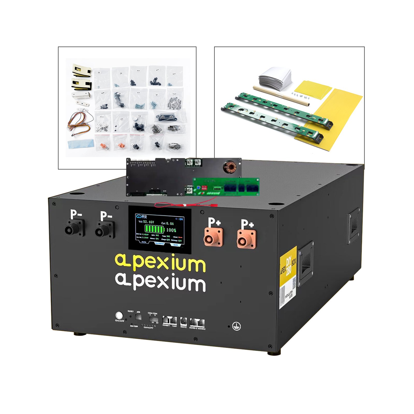 Lifepo4 Apexium 51.2V 280 304Ah 306Ah 314Ah Battery JK PB2A16S20P Active Balance diy battery box 48v Lithium Ion Batteries Case