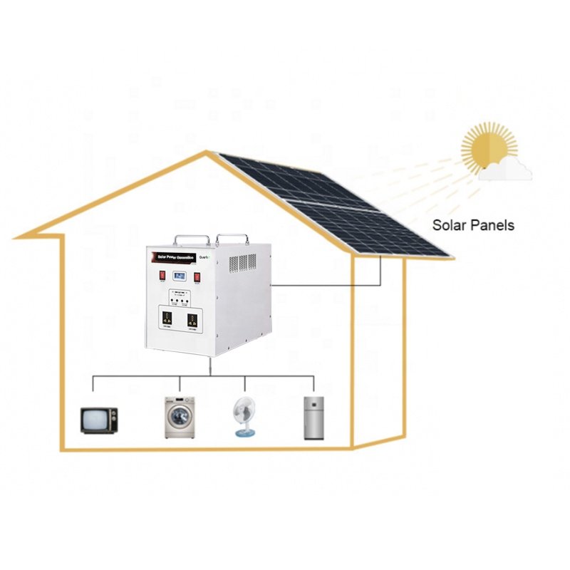 Quarke Economical Practical 500W 1200Wh All In One Solar Inverter And 12V 100Ah Lead Acid Battery For Light TV Fan