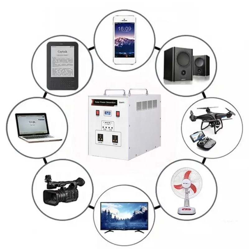 Quarke Economical Practical 500W 1200Wh All In One Solar Inverter And 12V 100Ah Lead Acid Battery For Light TV Fan