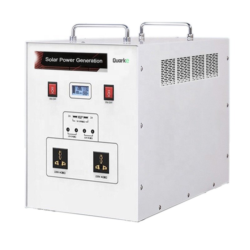 Quarke Economical Practical 500W 1200Wh All In One Solar Inverter And 12V 100Ah Lead Acid Battery For Light TV Fan