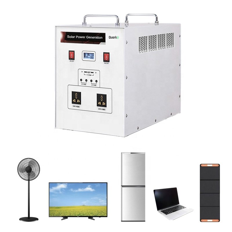 Quarke Economical Practical 500W 1200Wh All In One Solar Inverter And 12V 100Ah Lead Acid Battery For Light TV Fan