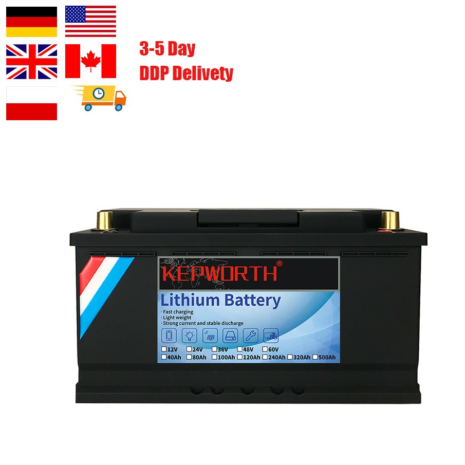 Kepworth EU Stock Lifepo4 12v 80Ah 100Ah 120ah lithium battery 200ah 320Ah lifepo4 Lithium ion Battery With BMS DHL Free