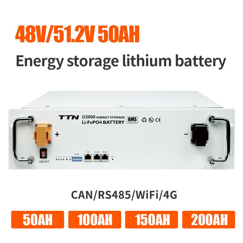 Rack Mode Lithium Ion Battery 10kwh 48V 51.2V 50Ah 100Ah Lithium Battery Pack 150Ah 200Ah 300Ah 400Ah Solar Lifepo4 Battery