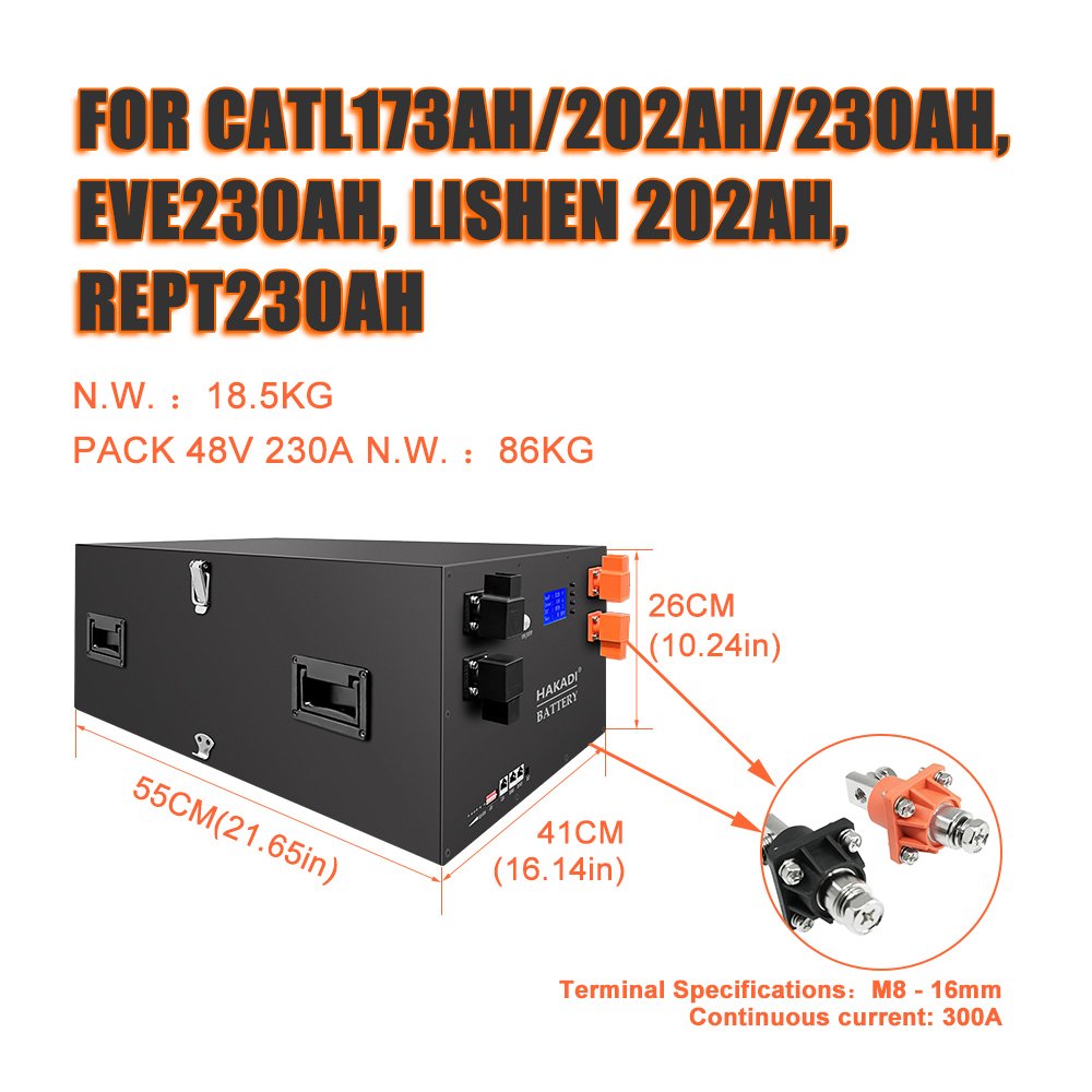 48v Lifepo4 Lithium Battery Kits diy box with Smart JK BMS without Batteries for eve 51.2V 230A 173A 280A 300A 310A CATL CALB