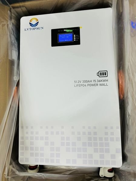 LVTOPSUN 15kwh 51.2v 300ah Solar Rechargeable lithium ion battery li-ion lithium lifepo4 battery