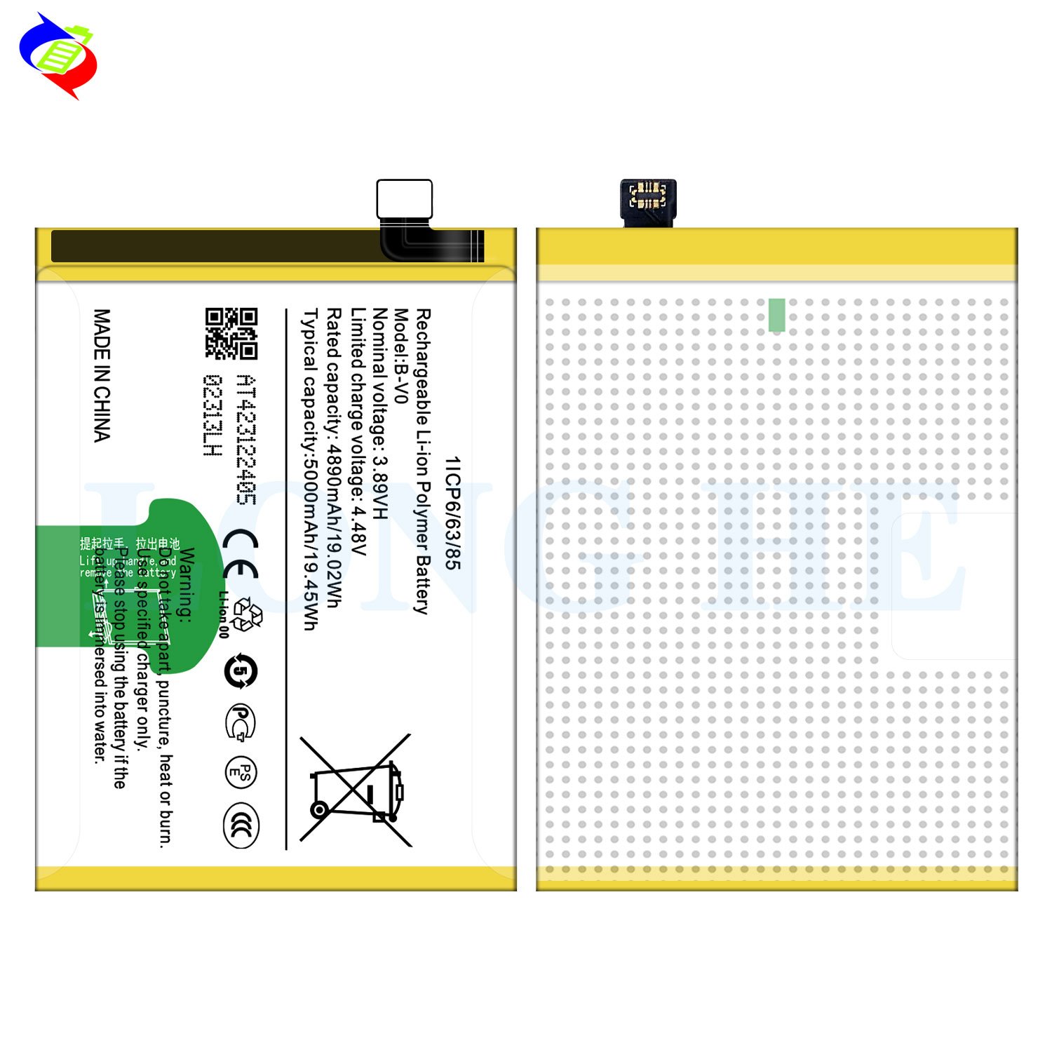B-V0 4.48V 5000mAh High quality Mobile Phone Battery For VIVO IQOO Z6 44W Original lithium-ion batteries