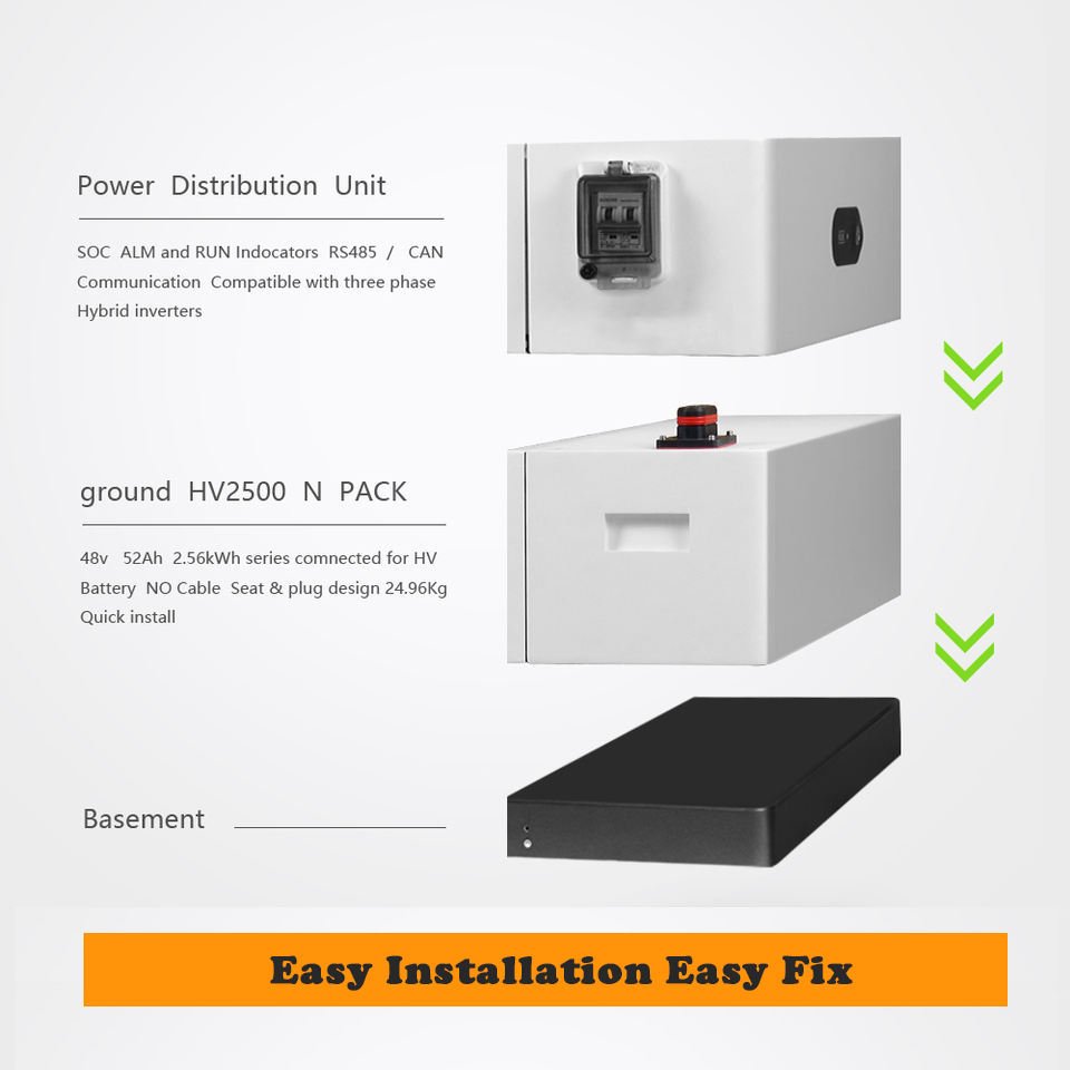High Voltage Lithium Ion Battery BMS 200v 400v 50Ah 10kwh 15kwh 20kwh LiFePO4 Rechargeable Battery Pack HV Batteries 15kw 20kw