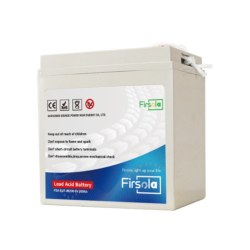 FIRSOLA 6V 200Ah Lead-Acid Battery for Golf Carts Automotive Electric Vehicles Bicycles Scooters UPS Energy Storage
