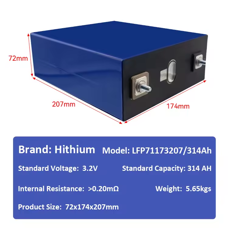 280ah 300ah 320ah Lifepo4 Hithium energy storage technology Hithium 314 ah 3.2v cells Lithium batteries for solar energy storage