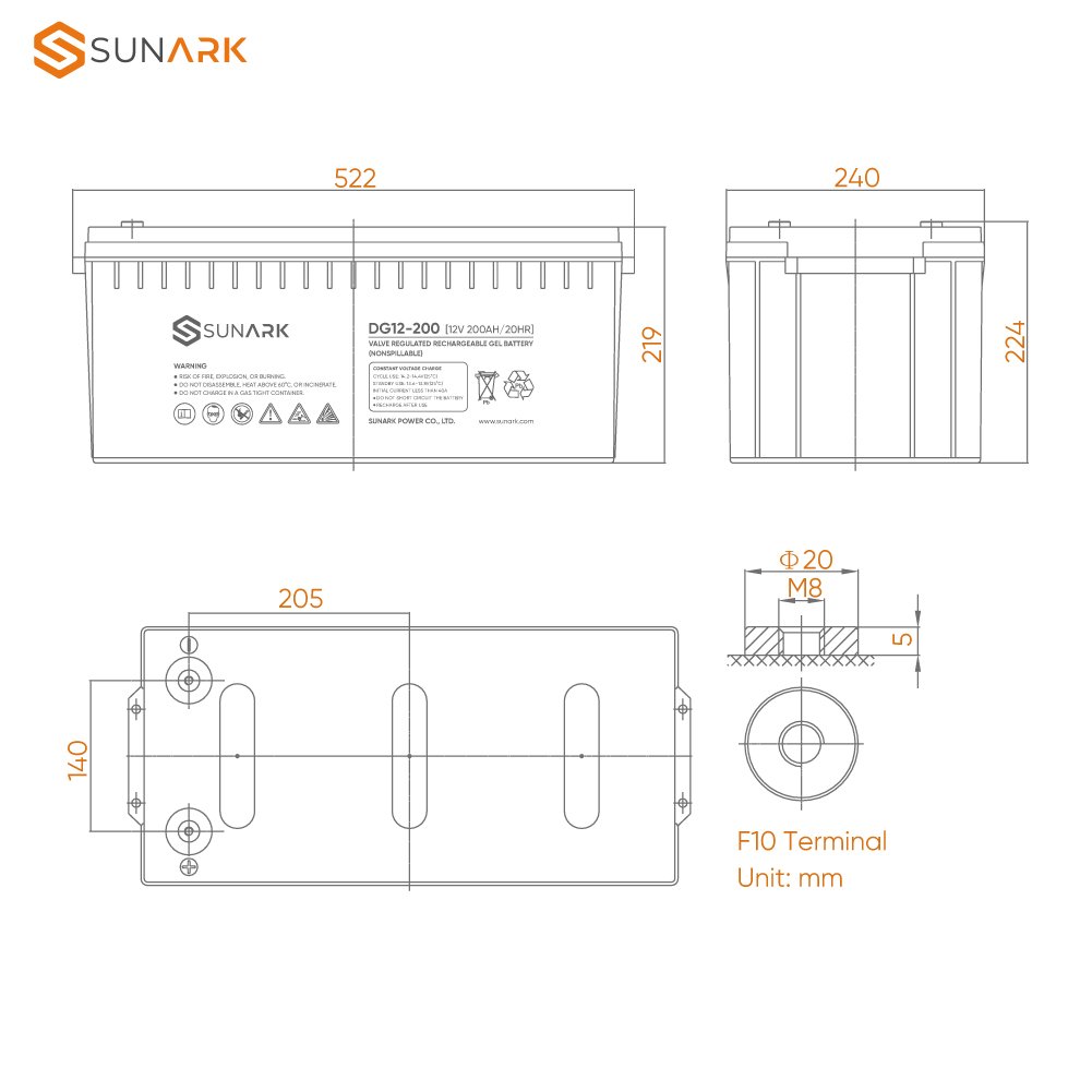 Deep Cycle Solar Energy Battery Gel 12 Volt 12V 100Ah 200Ah 250Ah Solar Lead Acid Batteries