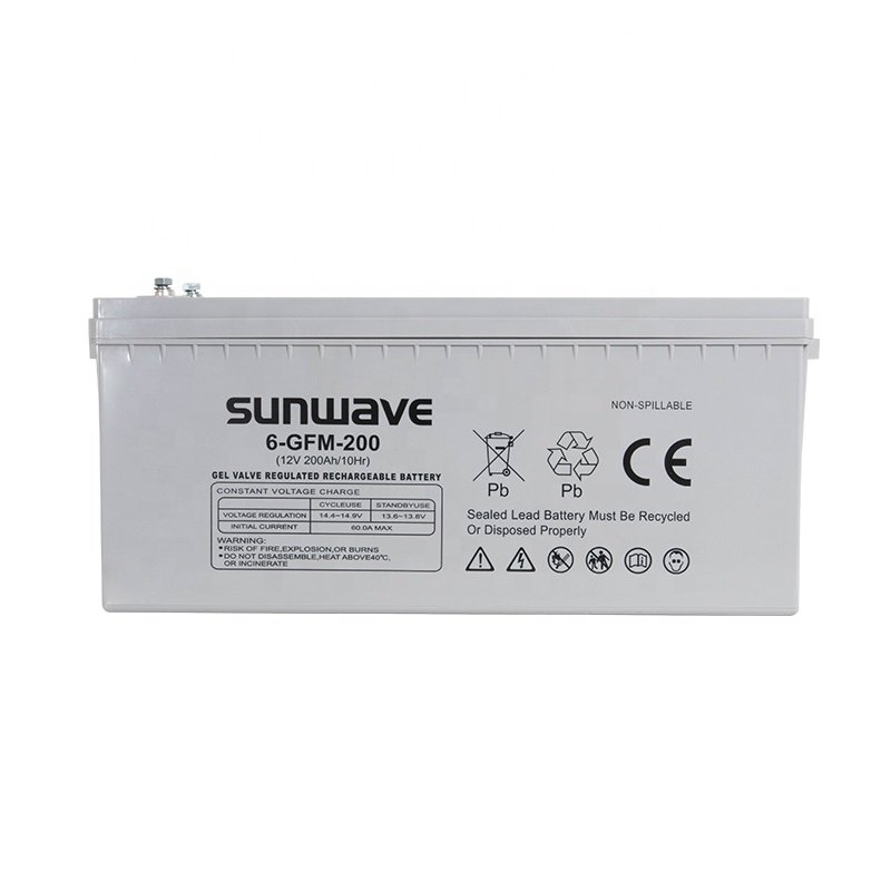 Sunwave Gel Solar Battery 12V 100Ah 150Ah 200Ah 250Ah Deep Cycle Lead Acid Batteries For House