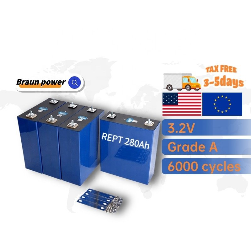 Hot sale REPT 280Ah 3.2V 310ah 320ah LiFePO4 Lithium ion Batteries For 12V 24V 48V electric power systems LiFePO4 280Ah cell