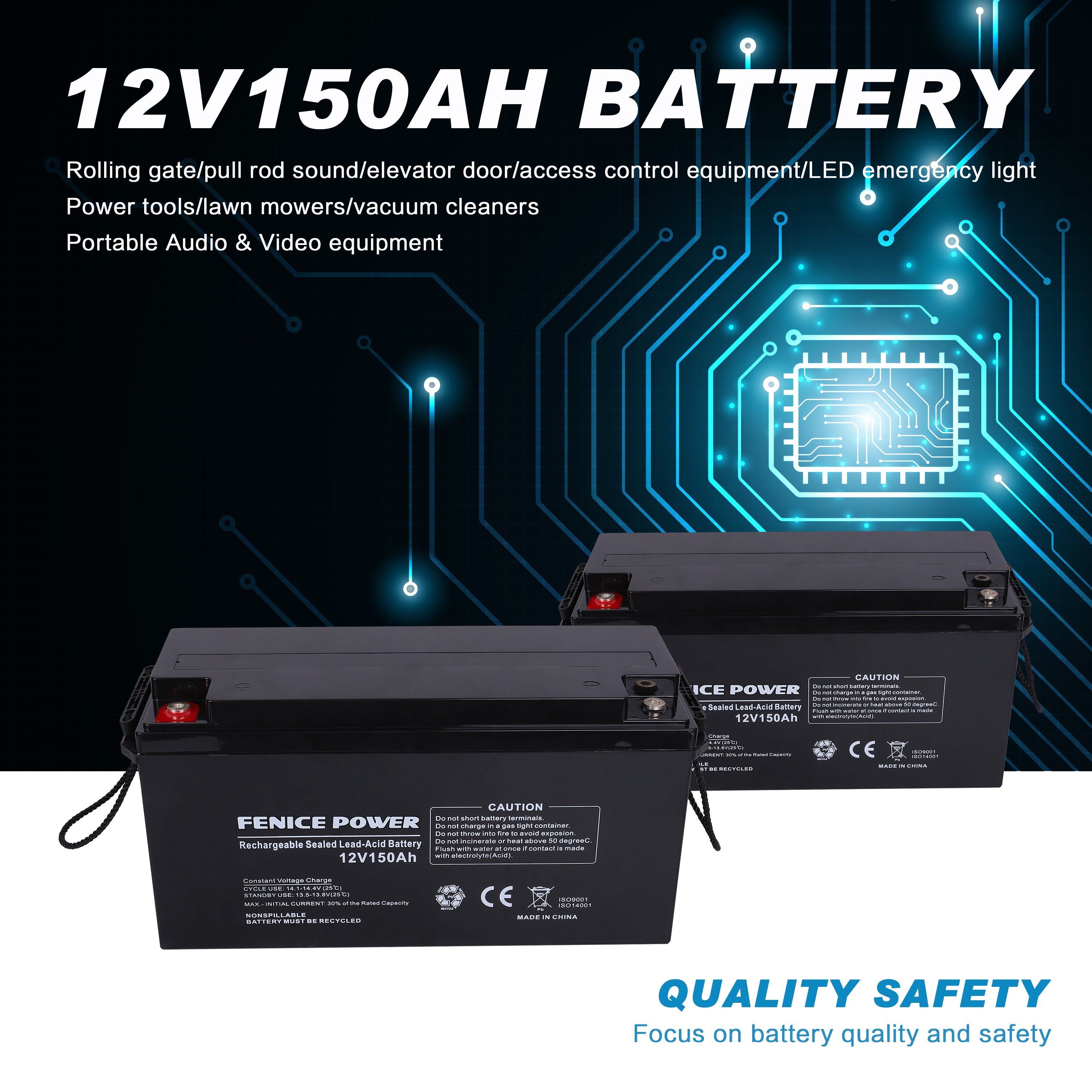 Fenice Power 12V 4.5AH-250AH Lead Acid Battery - High-Performance Energy Storage Solution for Diverse Applications