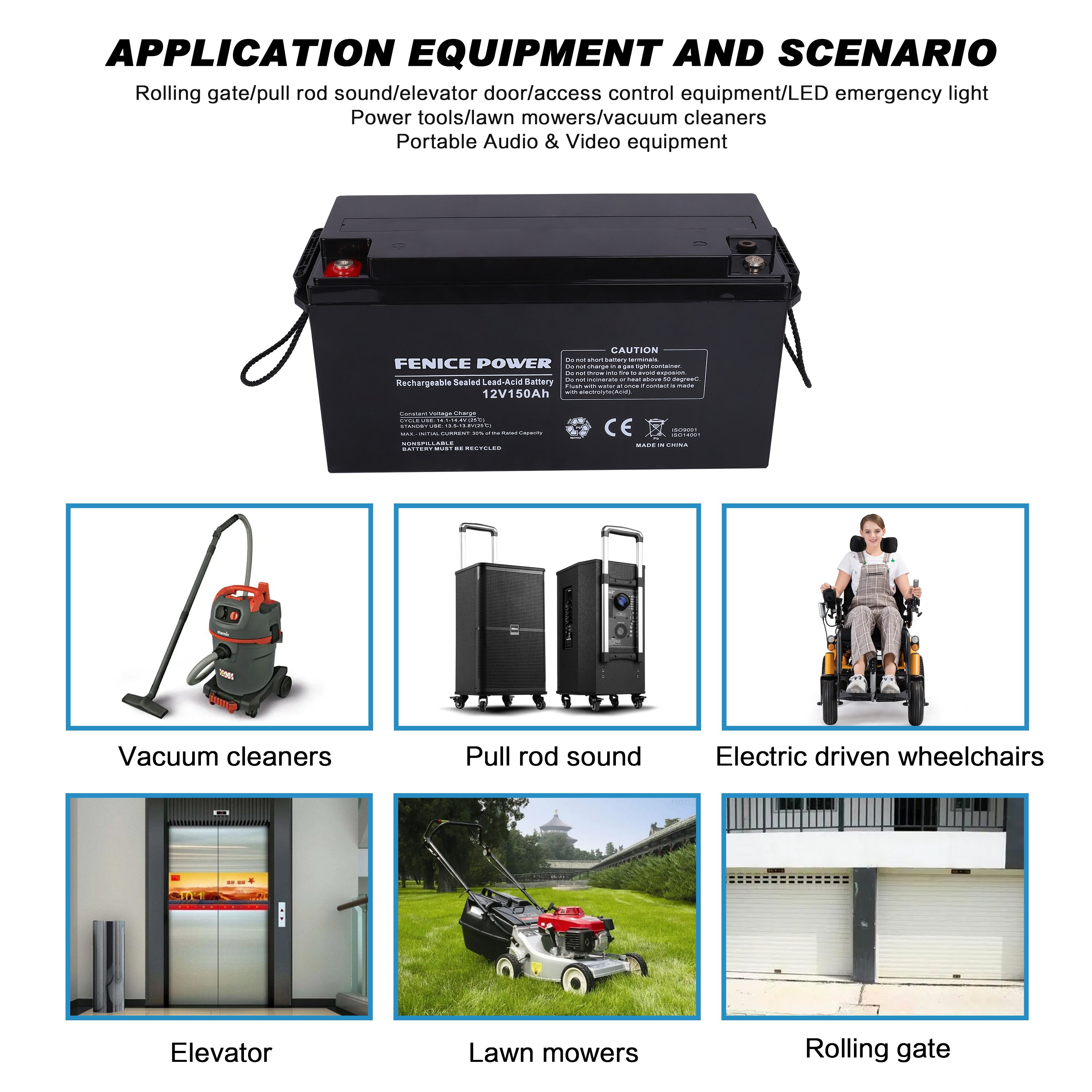 Fenice Power 12V 4.5AH-250AH Lead Acid Battery - High-Performance Energy Storage Solution for Diverse Applications