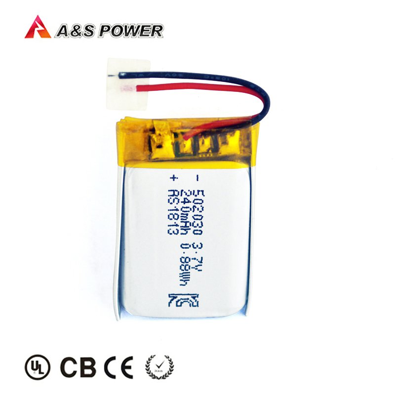 UL1642 CB KC certified li-po battery 502030 3.7v 240mah 250mah lithium ion polymer batteries for GPS