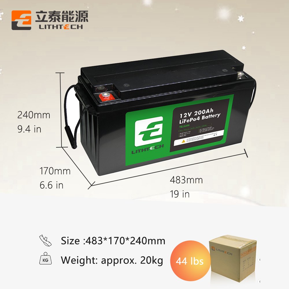 LTC 12V Lifepo4 back up Solar Energy Storage Batteries Pack 12 volt Lithium Ion Battery 12.8V 200Ah akku heated For Camping Car
